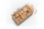 "Barrel sauna asymmetrisch 3" 4 personen 9 kW oven (Fins) + bedieningseenheid - Sauna Service
