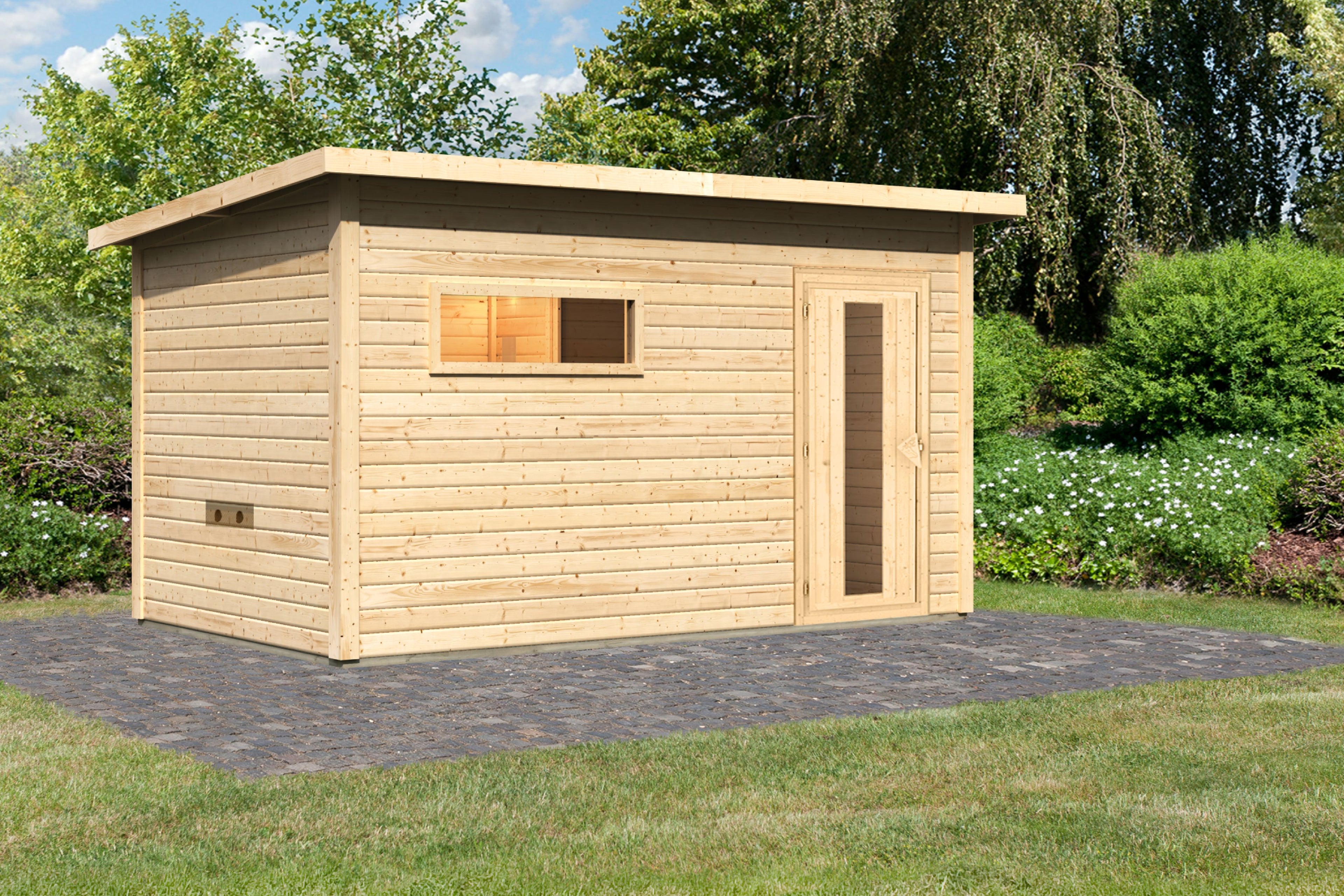 tuinsauna "Sauna House Hytti 6" met voorruimte, 5 personen, natuurlijk, zonder kachel - Sauna Service