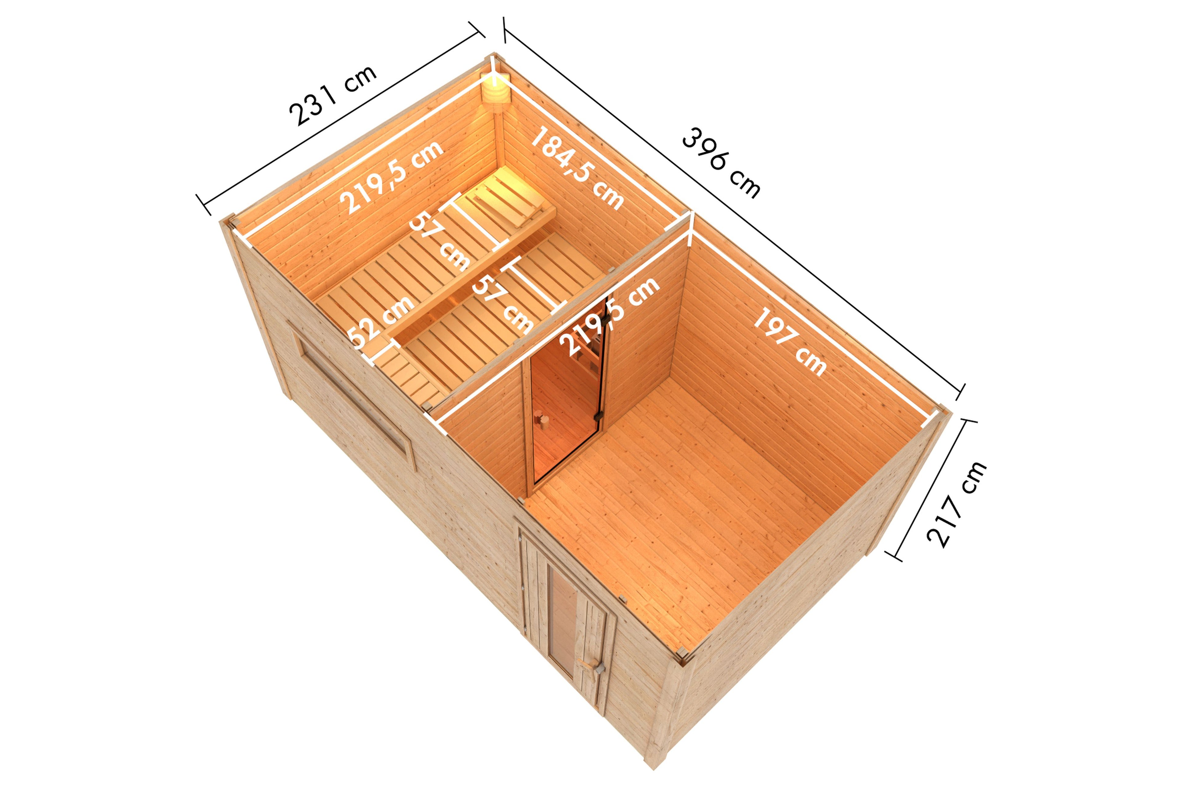 tuinsauna "Sauna House Hytti 6" met voorruimte, 5 personen, natuurlijk, zonder kachel - Sauna Service
