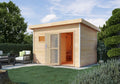 Tuinsauna "Sauna House Skrollan 2 met voorkamer" 4 personen, zonder kachel, deur van matglas