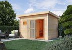 Tuinsauna "Sauna House Skrollan 2 met voorkamer" 4 personen, zonder kachel, deur van matglas