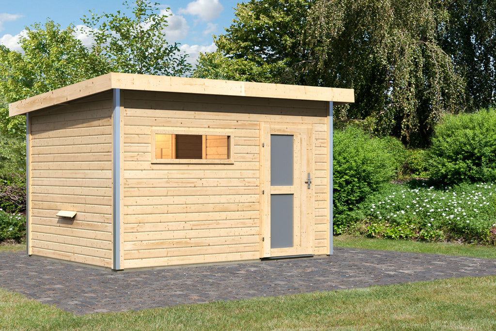 Tuinsauna "Sauna House Skrollan 2 met voorkamer" 4 personen, zonder kachel, deur van matglas