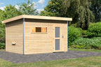 Tuinsauna "Sauna House Skrollan 2 met voorkamer" 4 personen, zonder kachel, deur van matglas