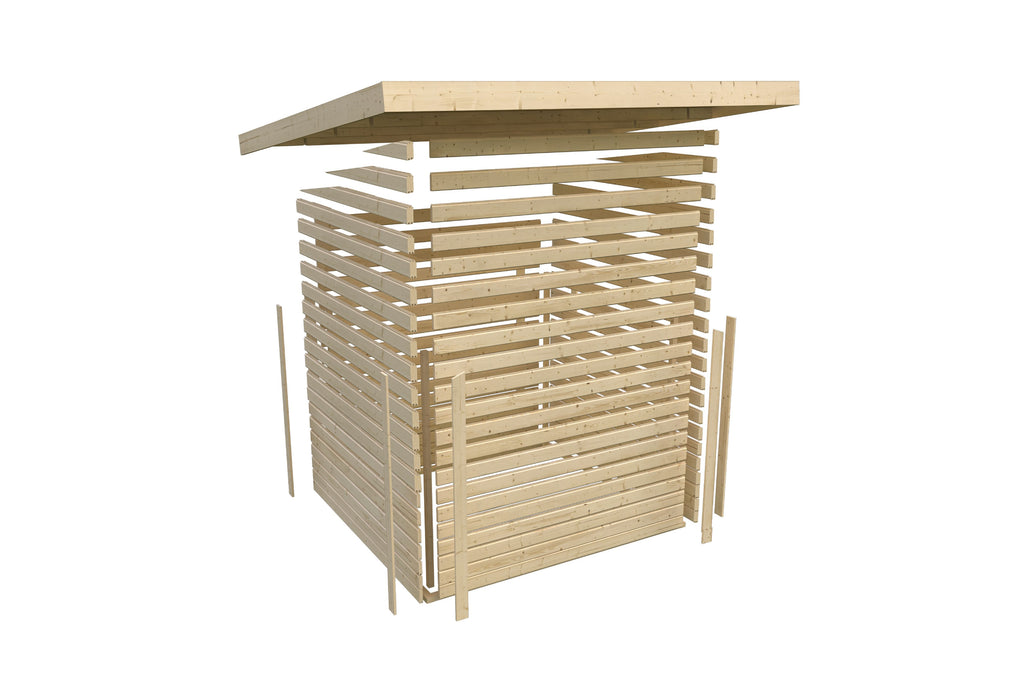 Tuinsauna "Sauna House Skrollan 2 met voorkamer" 4 personen, zonder kachel, deur van matglas
