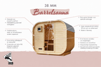 Barrel Sauna Quadro 3" 4 personen + 9 kW kachel - Sauna Service