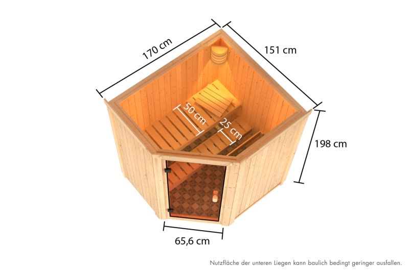 "Sauna Faurin" voor 3 personen zonder oven - Sauna Service