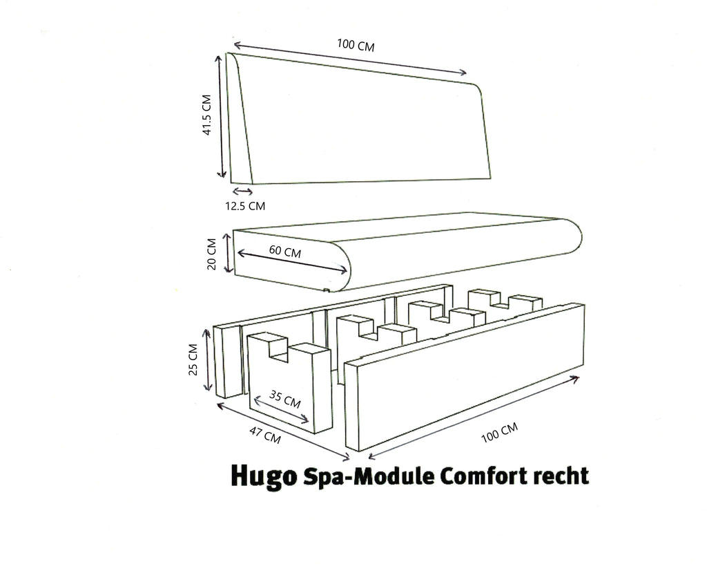 HUGO spa-module Comfort (Recht) - Sauna Service