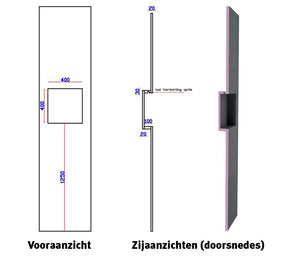 HUGO nis-plaat 2600x600 voor 2 cm plaat - Sauna Service