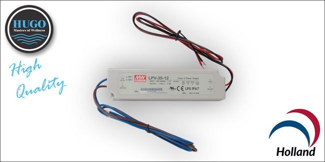 LED Meanwell voeding 230/12 volt 35W IP67 - Sauna Service