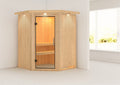"Sauna Larin" voor 2 personen, zonder oven, glazen deur (transparant) met dakrand. - Sauna Service