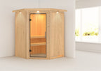 "Sauna Larin" voor 2 personen, zonder oven, glazen deur (transparant) met dakrand. - Sauna Service