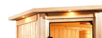 "Sauna Larin" voor 2 personen, zonder oven, glazen deur (transparant) met dakrand. - Sauna Service
