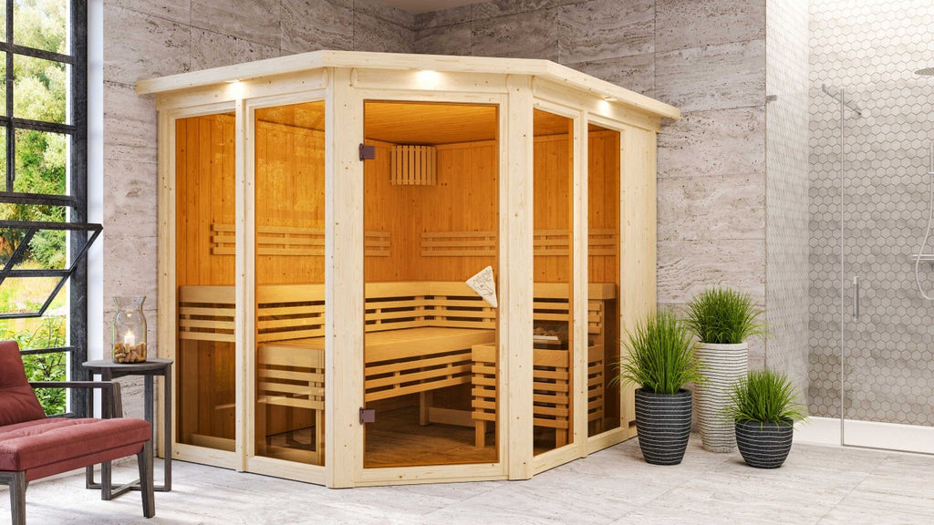 Design Sauna "Sauna Ainur" voor 5 personen, zonder kachel, met dak. - Sauna Service