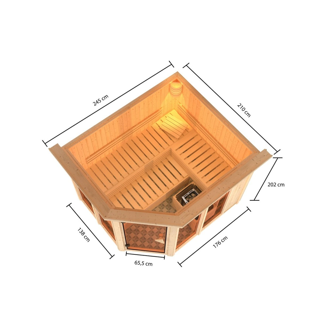 Design Sauna "Sauna Ainur" voor 5 personen, zonder kachel, met dak. - Sauna Service