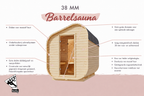 "Barrel sauna asymmetrisch 3" 4 personen 9 kW oven (Fins) + bedieningseenheid - Sauna Service
