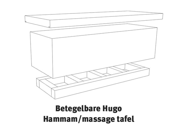 Hugo betegelbare hammam / massagetafel - Sauna Service