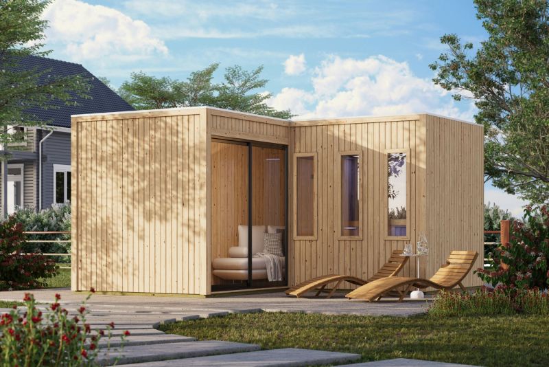 tuinsauna "Sauna House Paradise" met voorkamer, 5 personen, zonder kachel